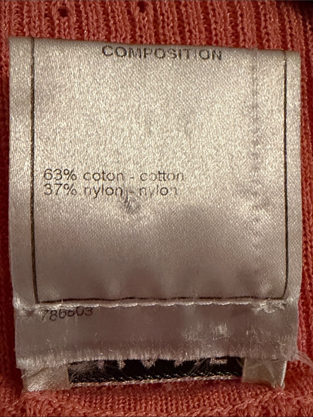 CHANEL Coral Ribbed Knit V-Neck Logo Tank - Picture 5 of 6
